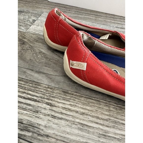 Dr Scholls Advance Comforts Slip On Red Canvas Flats Size 6 - Picture 5 of 8